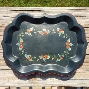 Vintage Toleware Handpainted Tray